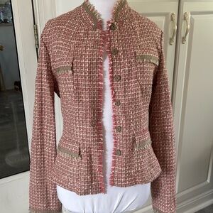 Elie Tahari Reversible Tweed & Silk Blazer – Estimated XS/Small